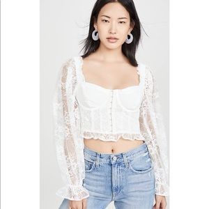 Cheyenne lace long sleeve bustier top